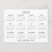 voeg uw eigen tekst toe 2024 Agenda Briefkaart (Voorkant)