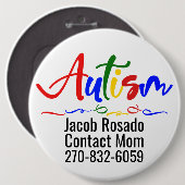 Voeg uw eigen tekst toe - Autisme Pin Round Button (Voorkant /achterkant)