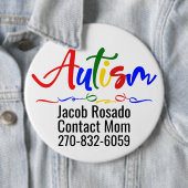 Voeg uw eigen tekst toe - Autisme Pin Round Button (In situ)