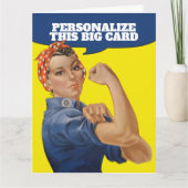 Voeg uw eigen tekst toe Rosie de Riveter Gepersona Kaart (Voorkant)