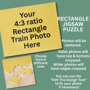Voeg uw eigen trein rechthoek foto toe legpuzzel