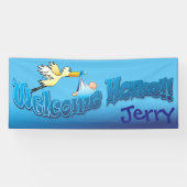 Voeg uw eigen welkome thuisbanner blauwe vervaging spandoek (Horizontaal)