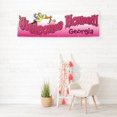 Voeg uw eigen welkomstbanner roze toe spandoek (Insitu)