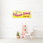 Voeg uw eigen welkomstbanner toe geel spandoek (Insitu)