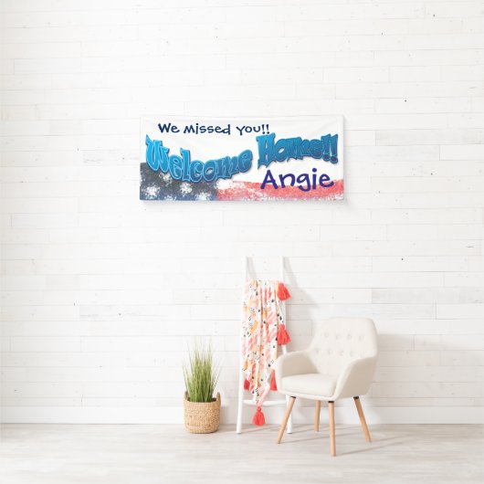 Voeg uw eigen welkomstvlag toe spandoek (Insitu)