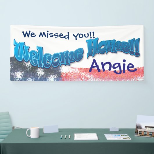 Voeg uw eigen welkomstvlag toe spandoek (Beurs)