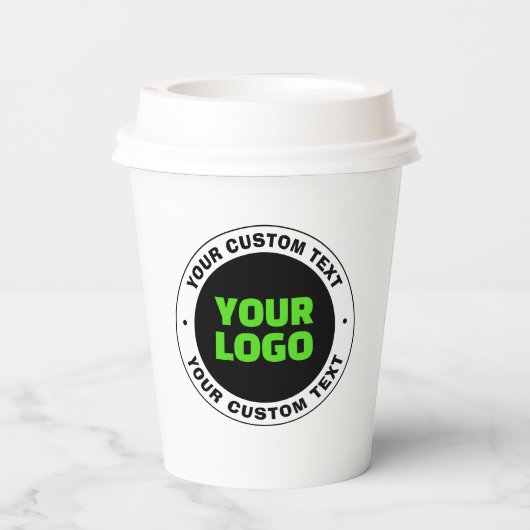 Voeg uw eigen zakelijke Logo of geüploade ontwerp Papieren Bekers (Achterkant)