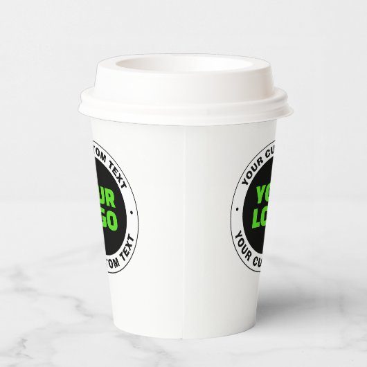 Voeg uw eigen zakelijke Logo of geüploade ontwerp Papieren Bekers (Rechts)