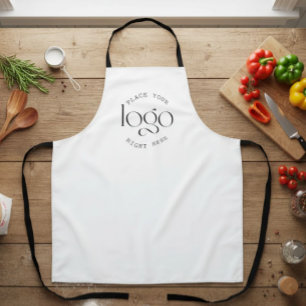 Voeg Uw Eigen Zakelijke Logo Toe Modern Wit Schort