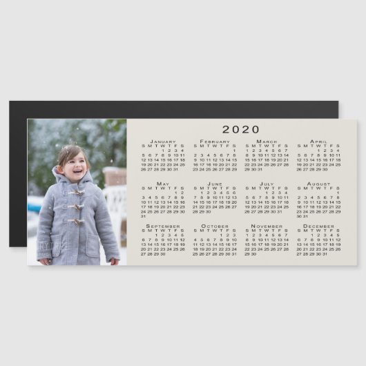 Voeg uw Foto 2020-kalender toe op Beige (Voorkant / Achterkant)