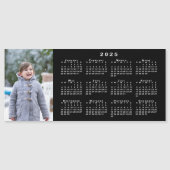 Voeg uw foto 2025 Kalender op Black Magnet (Voorkant)