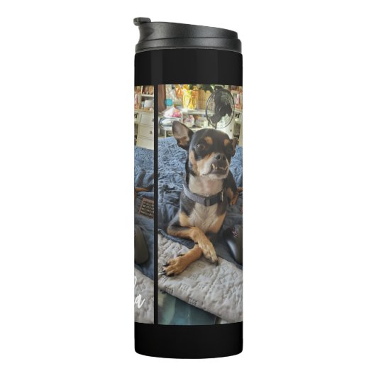 Voeg uw foto en naam aan dit toe thermosbeker (Geroteerd rechts)