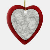 Voeg uw foto Red Textures Heart Ornament toe (Rechts)
