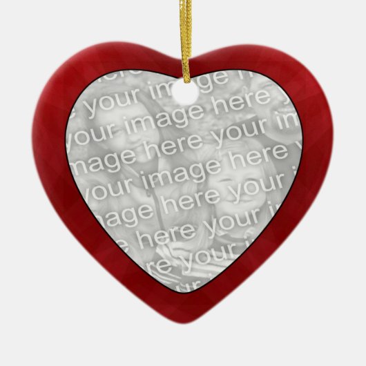 Voeg uw foto Red Textures Heart Ornament toe (Voorkant)