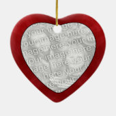 Voeg uw foto Red Textures Heart Ornament toe (Achterkant)