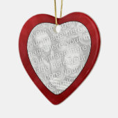 Voeg uw foto Red Textures Heart Ornament toe (Links)