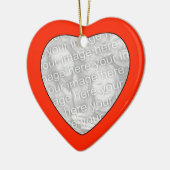 Voeg uw foto-rood-hartversiering toe keramisch ornament (Links)