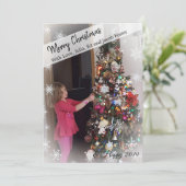Voeg uw foto Snowflakes Vignette Edges Kerstmis to Kaart (Staand voorkant)