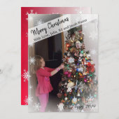 Voeg uw foto Snowflakes Vignette Edges Kerstmis to Kaart (Voorkant / Achterkant)