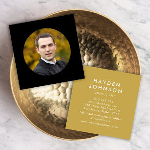 Voeg uw foto toe Eenvoudige minimalistische bewerk Vierkante Visitekaartje