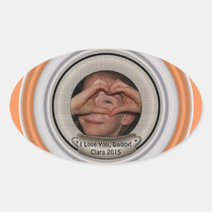 Voeg uw Foto toe en kies om het even welk Lijst va Ovale Sticker