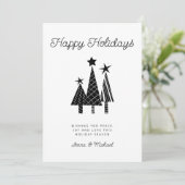 VOEG UW FOTO TOE | Feestdagen Moderne kerstboom Kaart (Staand voorkant)