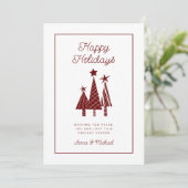 VOEG UW FOTO TOE | Feestdagen Moderne kerstboom Kaart (Staand voorkant)