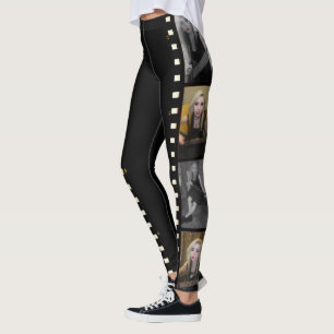 Voeg uw foto toe filmstrip foto frames aangepast leggings