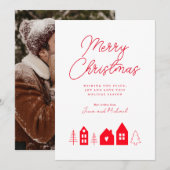 VOEG UW FOTO TOE | Kerstastad Merry Kaart (Voorkant / Achterkant)