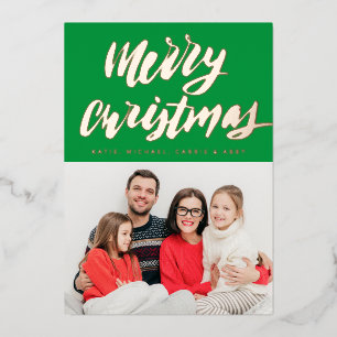 VOEG UW FOTO TOE Prettig kerstfeest Folie Kerst Feestdagenkaart