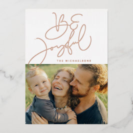 VOEG UW FOTO TOE | Prettig Kerstfeest wees vrolijk Folie Feestdagenkaart