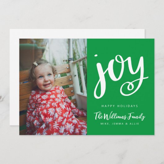 VOEG UW FOTO TOE | PRETTIGE FEESTDAGEN JOY KAART (Voorkant / Achterkant)