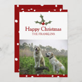 Voeg uw foto toe Zoete Kerst Hulst Feestdagenkaart (Voorkant / Achterkant)