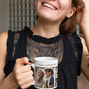 Voeg uw foto's bruiloft tekst koffiemok
