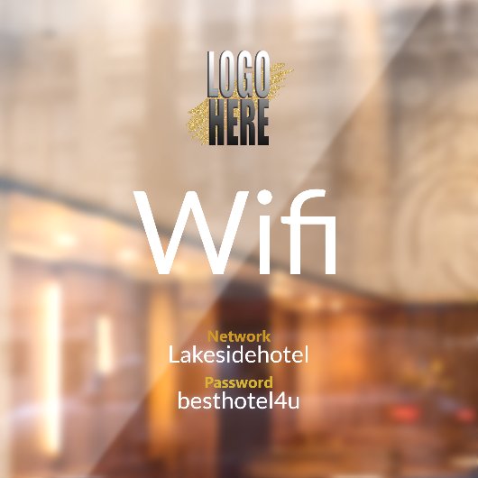 Voeg uw gegevens voor het Logo WiFi-wachtwoord toe Raamsticker (Vel 2)