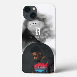 Voeg uw Gewapende Zwarte Waterverf van de Foto toe iPhone 13 Hoesje