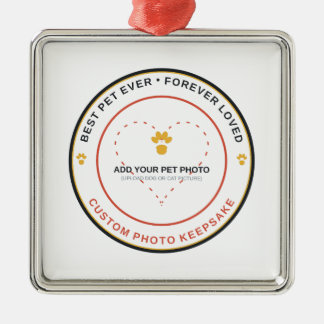 Voeg uw huisdier foto toe Beste hond ooit memorium Metalen Ornament