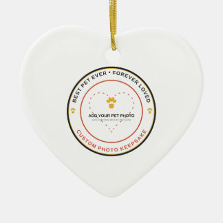 Voeg uw huisdierfoto toe Beste hond ooit memorabil Keramisch Ornament