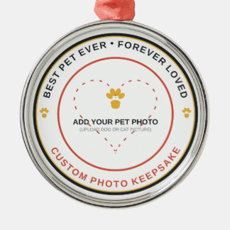 Voeg uw huisdierfoto toe Beste hond ooit memorabil Metalen Ornament