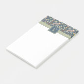 Voeg uw Initiaal toe | Cute Floral Sloth Pattern Post-it® Notes (Schuin)