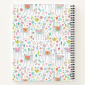 Voeg uw Initiaal toe | Cute Pastel Llama Pattern Notitieboek (Achterkant)