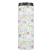 Voeg uw Initiaal toe | Cute Pastel Llama Pattern Thermosbeker (Achterkant)