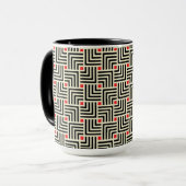 Voeg uw Initiaal toe | Geometrisch lijnpatroon Mok (Voorkant links)