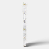 Voeg uw Initiaal toe | Goudgeometrische witte marm Case-Mate iPhone Case (Achterkant / Links)