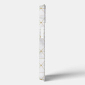 Voeg uw Initiaal toe | Goudgeometrische witte marm Case-Mate iPhone Case (Achterkant / Rechts)