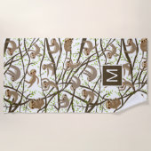 Voeg uw Initiaal toe | Het glimlachen van het Sleu Strandlaken (Voorkant)