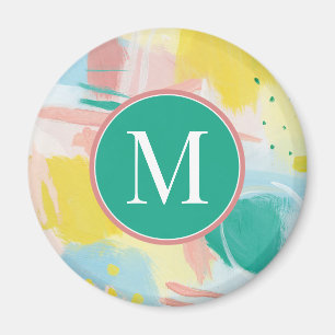 Voeg uw Initiaal toe   Verse zijde Abstract Magneet