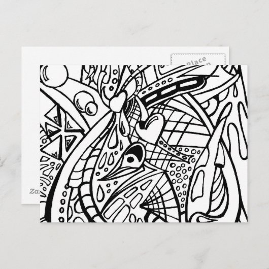 Voeg uw kleur BW2 Kleur me Lijn toe Briefkaart (Voorkant / Achterkant)