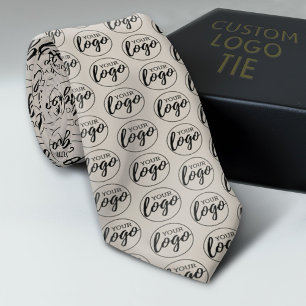 Voeg uw Logo-bedrijfsminimalistische beige toe Stropdas