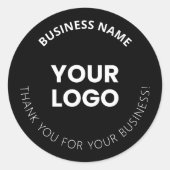 Voeg uw Logo & bewerkbare bedankbericht toe Ronde Sticker (Voorkant)